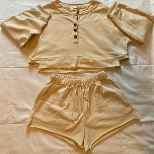 Super cute sweatshirt and shorts matching set